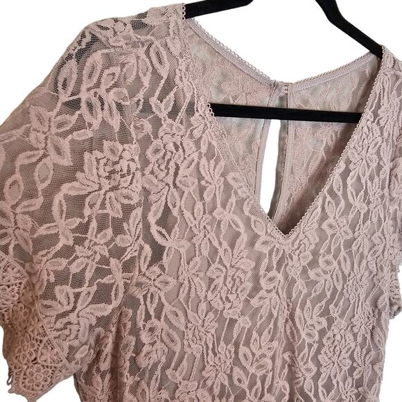 Torrid Dress Lace Dress Skater Dress Knee Length Dress V Neck Dress 2X Pink - Picture 6 of 11